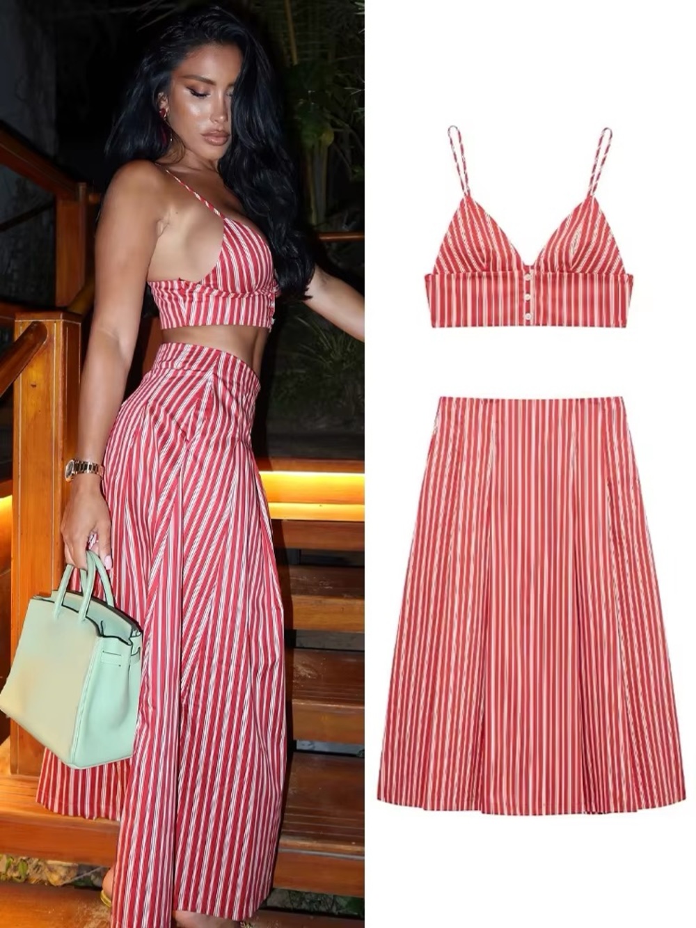 Zara Striped Crop Tank Top